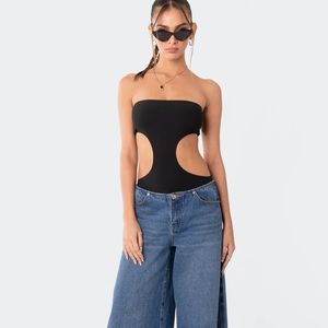 Edikted Vivie Ribbed Cut Out Bodysuit